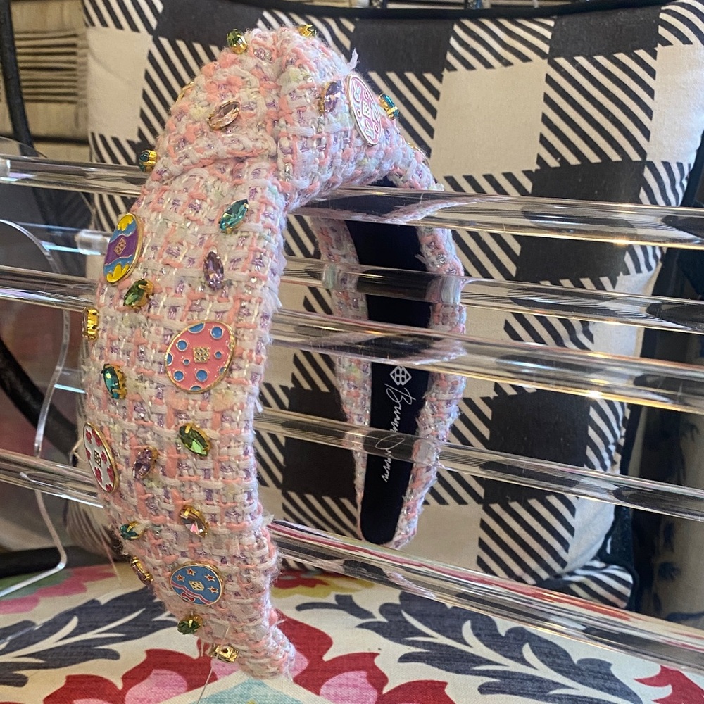 Embellished Pink Tweed Headband